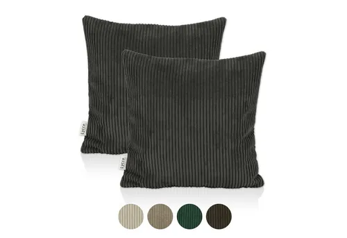 Lycce Dekokissen Kissenbezug 2er Set CORD Stoff (50 x 50 cm) - made in EU
