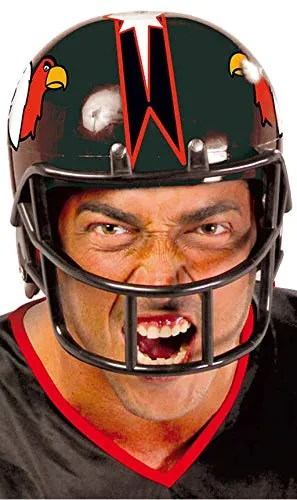 FIESTAS GUIRCA | American Football Helm Schwarz (Einheitsgröße) - Sportzubehör für American Football Spieler Kostüme - Ideal für Themenpartys und Sportfeiern - Unisex für Erwachsene - Schwarz