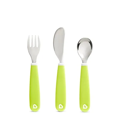 Munchkin Spritz Kleinkind Gabel Messer Löffel | 3 Pack | Grün
