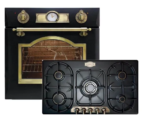 Kaiser Gas Herd Set EG 6345 Em + KG 9325 Em Gas Backofen 79L + Gas Kochfeld 90cm