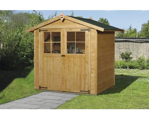 weka Gartenhaus WEKA 316 Gr.1 - Kompakt und Stabil - Gartenhaus aus nordischer Fichte, 240x171 cm, mit Satteldach und stabiler Massivholztür. Ideal für Gartenlagerung oder als Rückzugsort.