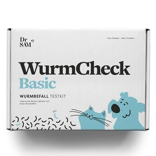Dr. SAM Wurmcheck Basic für Hunde und Katzen, Pawcheck Labortest für zuhause, Kotuntersuchung auf Würmer, einfach anzuwenden, schnelles Ergebnis, inkl. Tierarzt Empfehlung