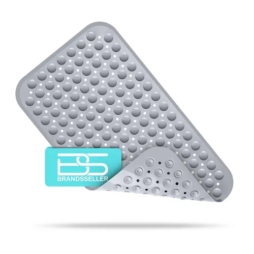 Badewannenmatte 70x38 cm Badewanneneinlage Duschmatte mit Noppen Grau