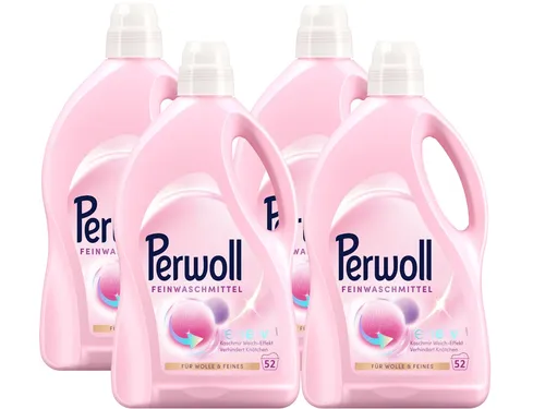 PERWOLL Flüssig 4x 52 WL (208 WL) Für Wolle & Feines 4x 2,6l