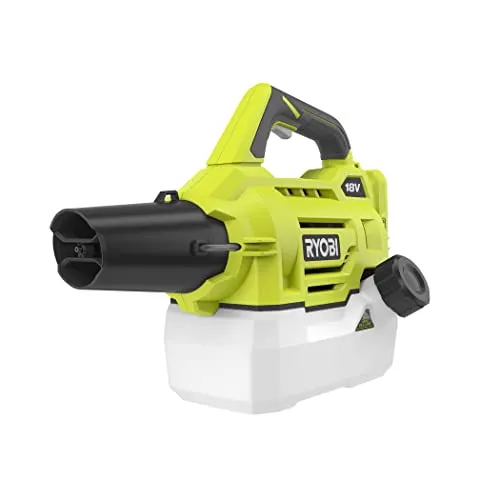 RYOBI 18 V ONE+ Akku-Nebelsprüher RY18FGA-0 - Gartenspinklergerät mit 4,5 m Reichweite und 7,2 l/h Durchfluss; ideal für gleichmäßige Verteilung von Desinfektionsmitteln, Insektiziden und mehr.