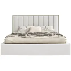 Selsey Polsterbett 180x200 cm Weiß mit LED-Beleuchtung