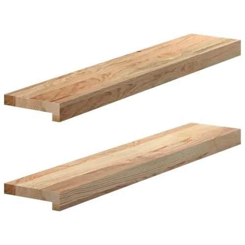 vidaXL Fensterbänke 2 Stk. aus Eichenholz 80x15x2 cm - Fensterbänke aus unbehandeltem Eichenholz, robust und langlebig, ideal für individuelle Gestaltung und als stilvolle Präsentationsfläche.
