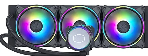 Cooler Master MasterLiquid ML360 Illusion, Schwarz - ARGB Wasserkühlung - Wasserkühlung mit atemberaubenden ARGB Lichteffekten, verbesserter Kühlleistung durch innovative Doppelkammerpumpe und universeller Kompatibilität für Intel und AMD CPUs.