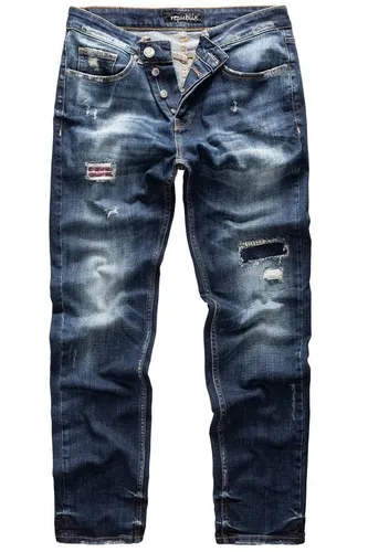 REPUBLIX Straight-Jeans CONNOR Herren Regular Fit - Jeans mit trendigen Destroyed-Elementen für einen modernen Look. Ideal für Büro und Freizeit, bietet außergewöhnlichen Komfort dank 98% Baumwolle und 2% Elasthan.
