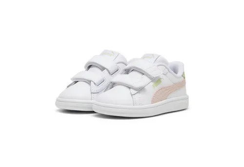 PUMA SMASH 3.0 L V INF Sneaker für Babys mit Klettverschluss - Sneaker low für Babys in PUMA White-Island Pink-Pistachio Green, ideal mit praktischem Klettverschluss für einfaches Anziehen und hohen Tragekomfort.
