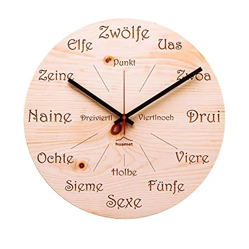 huamet Holz Wanduhr UHRFORM aus Zirbe in braun von huamet