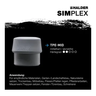 HALDER SIMPLEX-Schonhammer – Gummikomposition mit Standfuß von Halder