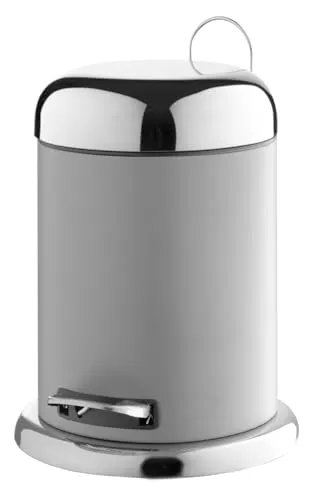 Home4You Treteimer - 5 Liter - Grau & Silbergrau - Metall mit Kunststoffeinsatz - Haushaltszubehör: Robuster Treteimer aus Metall mit praktischem Kunststoffeinsatz und 5 Litern Fassungsvermögen – ideal für Küche und Bad.