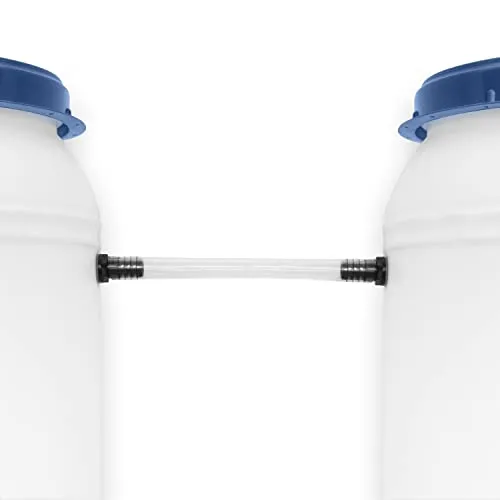 Villkin Regentonnen Verbinder mit 3/4 Zoll (19mm) Gewinde ideal für 22mm Bohrloch inkl. 25cm Schlauch mit 20mm Durchmesser