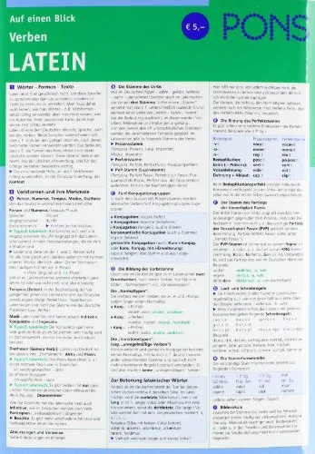 PONS Verben auf einen Blick Latein: kompakte Übersicht, Verbformen und Konjugationen nachschlagen (PONS Auf einen Blick)