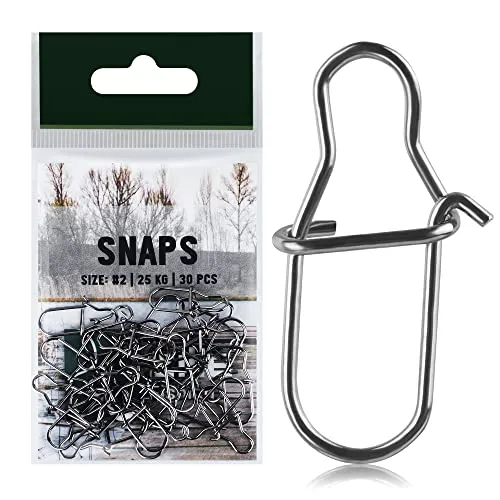 Zite Fishing Karabiner-Snaps Angeln - 30 Stück Set #2 Angelwirbel 25kg – Einhänger Vorfachwirbel Raubfisch-Köder