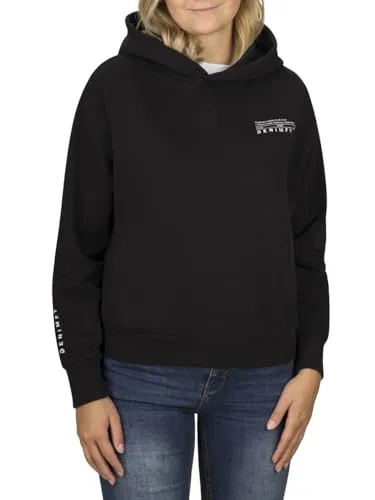 DENIMFY Hoodie Damen Oversized DFEmily Kapuzenpullover Pullover Sweatshirt Streetwear Print Schwarz M, Größe:M, Farben:Black (24000)