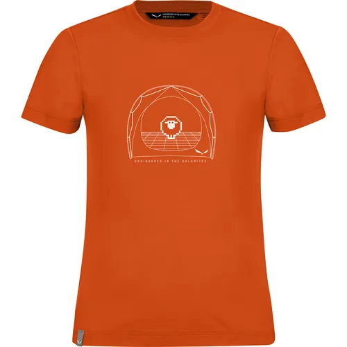 Salewa Kinder Graphic Dry S/S T-Shirt - Größe 164, orange - T-Shirts Funktion, leicht, stretchig und schnell trocknend für aktive Kinder bei jedem Abenteuer.