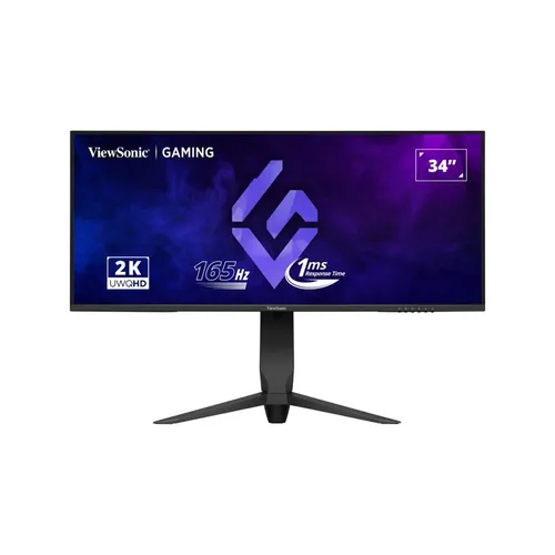 VIEWSONIC 34IN WQHD 3440X1440 21:9 Monitor - Ultrabreiter Gaming-Monitor mit 165Hz Bildwiederholrate und 1ms Reaktionszeit für flüssiges Gameplay, ausgestattet mit AMD FreeSync Premium und HDR10 für beeindruckende Bildqualität.