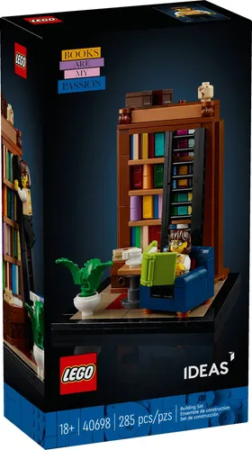 LEGO® Ideas 40698 Bücher sind meine Leidenschaft - LEGO® Ideas Bauset für Erwachsene mit einem bezaubernden Bücherregal, Schreibtisch und Minifigur. Perfekt als Schreibtischdeko und ideales Geschenk für Bücherliebhaber.