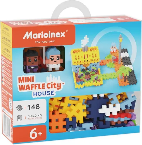 Marioinex Bauset Mini Waffle Haus 148 Stück buntes Spielzeug