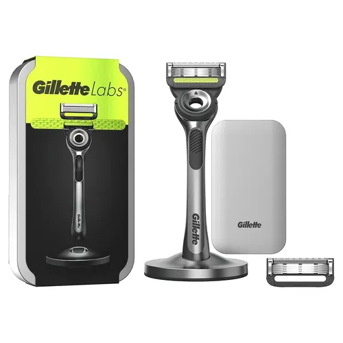 Gillette Labs Nassrasierer mit Etui, 2 Klingen & Premium Magnethalterung
