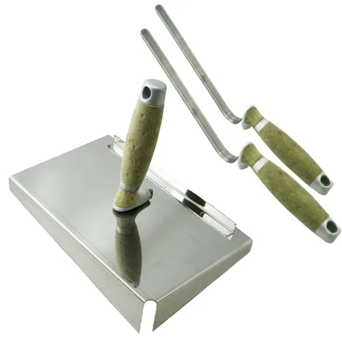 Fugblech Profi Ledergrif Edelstahl Verfugungsblech+Fugenkelle SET CT04