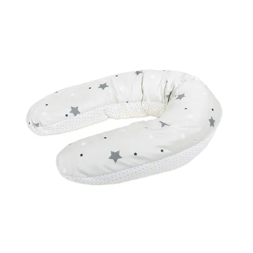 Träumeland Ersatzbezug für Stillkissen 190 cm Bezug Design 5 grau Stars TOP