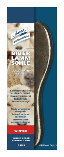 Barth Biber Lamm Sohle, Größe 46