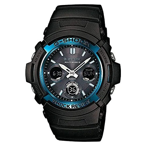 Casio G-Shock Herren Uhr AWG-M100A-1AER - Robuste Sportuhr in Schwarz/Grau - Chronograph mit Solarfunktion und Funkempfang für präzise Zeitmessung, stoßfest und wasserdicht bis 20 Bar - ideal für Sport und Outdoor-Aktivitäten.
