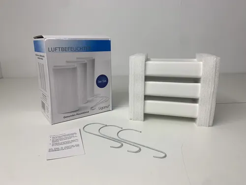 Ligano Luftbefeuchter Heizung 3er Set Keramik Heizkörper Wasser Verdampfer Weiß