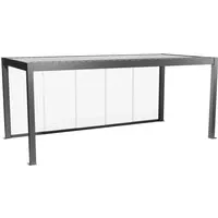 Biohort Glasschiebewand Klarglas 6 m Quarzgrau-Metallic - Stabile Glasschiebewand für Gartenbauten, bruchsichere ESG-Glaselemente, leicht zu verschieben für einen windgeschützten Bereich und gleichzeitig offenes Ambiente.