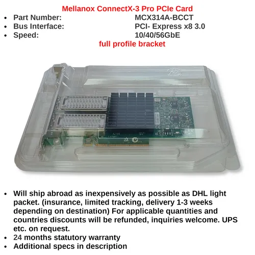 Mellanox ConnectX-3 Pro Adapter 10/40/56 GbE MCX314A-BCCT PCIe Card Module