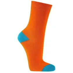 FussFreunde Socken 6 Paar Kinder Socken für Mädchen & Jungen, GUTE LAUNE FARBEN orange 23-26