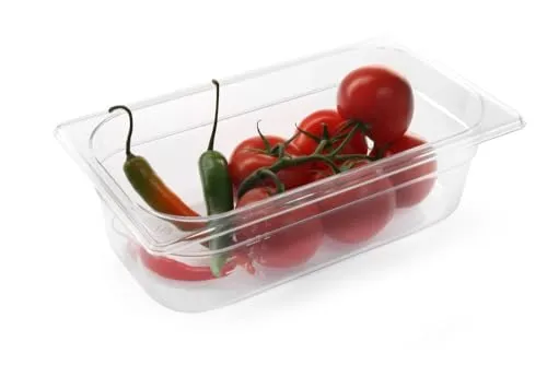 HENDI Gastronormbehälter, Temperaturbeständig von -40° bis 110°C, Skalierung, Geruchs- und geschmackneutral, 2,5L, Polycarbonat, GN 1/3, 325x176x(H)65mm, Transparent