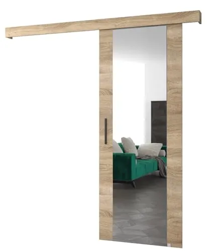 Schiebetür Komplettset - Schiebetürsystem Salwador 2 - Schiebetüren - Trennwände - Raumteiler - Innentüren, Tür 90 x 204 cm - Schiebetür Schiene - Zimmertür mit Schiebetür Griff - Saloontür