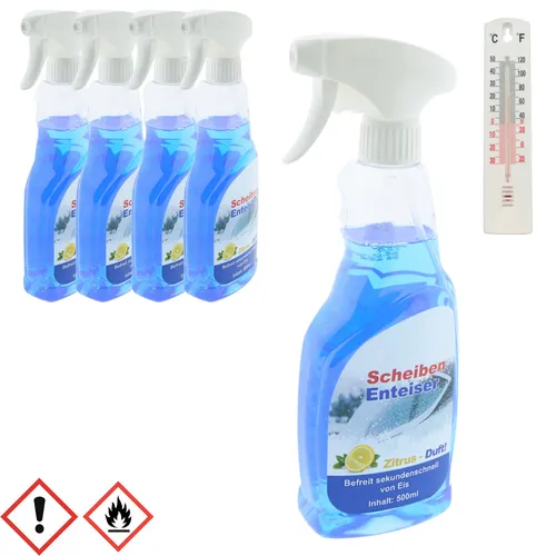 5 x Scheibenenteiser 500ml Sprühflasche Enteiser Entfroster Auto 7,20 EUR/l