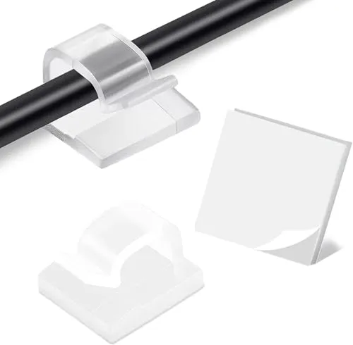 AUXHCYL Kabelhalter Selbstklebend, 60 Pcs - Kabelwandklammer, robust und langlebig mit starkem Kleber für sicheren Halt auf glatten Oberflächen. Ideal für Zuhause, Büro oder Auto – sorgt für Ordnung bei Kabeln und Dekoration.