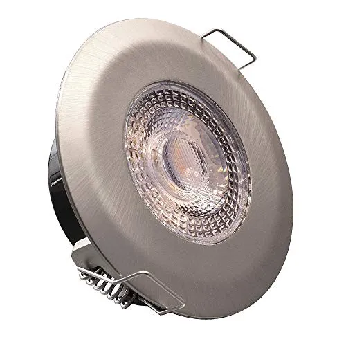 max K O M F O R T 6x LED Bad Einbaustrahler - IP44, ultraflach, warmweiß - Deckenspots in edelstahl-optik, ideal für Badezimmer mit IP44 Schutzklasse und energieeffizientem warmweißem Licht. Einfache Installation mit 230V Anschluss.
