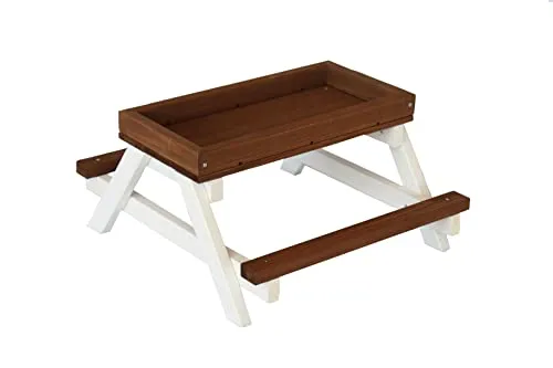 Dehner Lieblinge Picknicktisch - Kleintierkäfige, ausgefallener Futtertisch aus robustem Tannenholz mit Drainage-Loch, ideal für Nager und Vögel, schnell zusammengebaut und vielseitig einsetzbar.