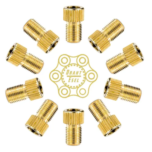 10x Fahrrad Ventiladapter von DV SV auf Autoventil - Kfz Pumpe AV Ventiladapter