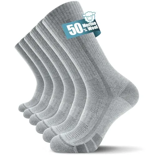 TANSTC Wandersocken Damen 35-38, Outdoor & Trekking-Socken, Wollsocken, Atmungsaktiv & Anti-Blasen Warm Dicke Gepolstert Thermosocken für Herren, Damen, 3 Paar