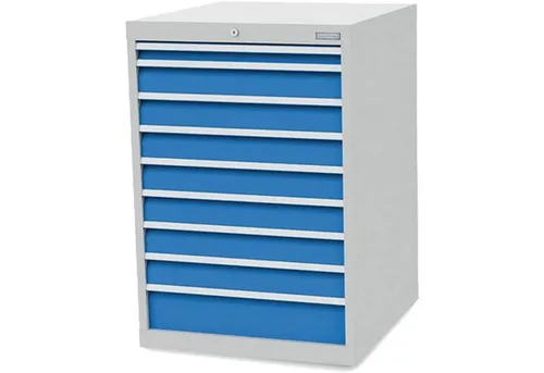 Bedrunka+hirth Schubladenschrank 9x Schublade, 736 mm tief - R 24-24 - Robuster Schubladenschrank mit 9 kugelgelagerten Schubladen für optimale Aufbewahrung. Ideal für Werkstätten, mit hoher Tragkraft bis zu 100 kg pro Schublade. Lieferung erfolgt per Spedition.