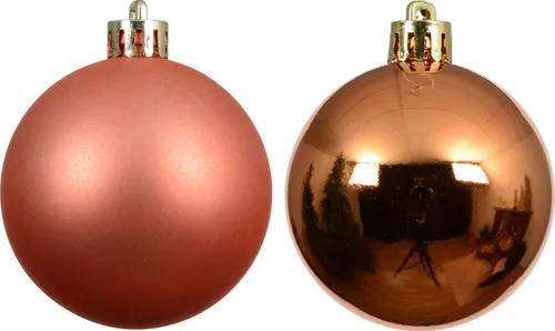 Weihnachtskugeln Kunststoff 6cm 12 Stück - Warmorange