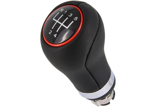 RECAMBO Schalthebel Schaltknauf, Schaltsack, Wahlhebel, Kappe für Audi A4 8E B6, 2000-2005, Plug & Play, Auto Schalthebel, schwarz - rot