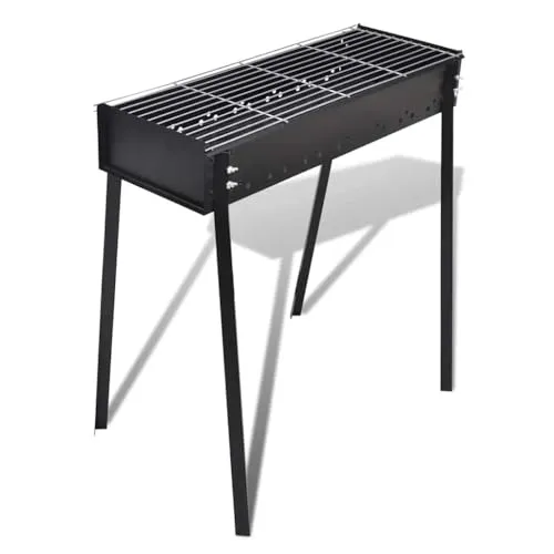 BBQ Grill Säulengrill - Robuster Kohlegrill für perfekte Grillpartys - Grills - Hochwertiger Stahl und vielseitige Funktionen wie Grillen, Rauchen und Backen. Ideal für Picknicks und Partys mit einer großzügigen Grillfläche von 75 x 28 cm.