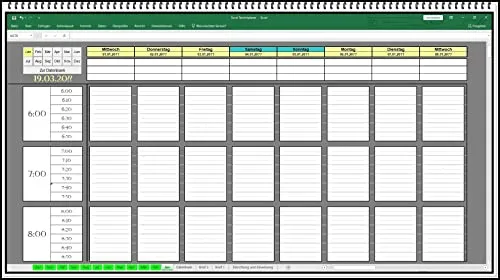 Digitaler PC Excel Terminplaner Terminkalender Terminbuch für Ärzte Friseure, Kosmetikstudio Pilates Yoga Fitnessstudio Nagelstudio Sonnenstudio Friseursalon KFZ Werkstatt (2.Version gratis dazu)