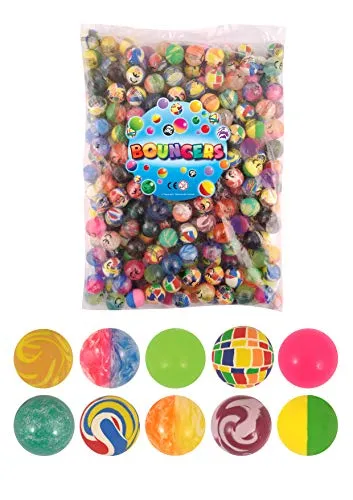 HENBRANDT 10 Stück 25mm Hüpfball Gummibälle Verschiedene Farben und Muster für Kinder Geburtstag Weihnachten Überraschungstüte Klassenzimmer Geschenke Belohnung Jungen