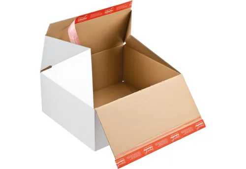 COLOMPAC Versandkarton Versandkarton Premium CP155.356 selbstklebend Blitzbodenkarton weiß