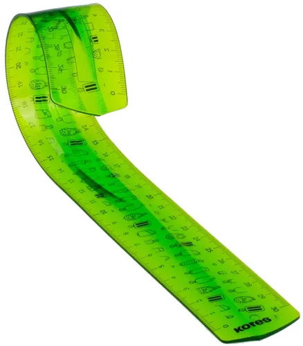 Kores Flachlineal Elastik, 300 mm, aus Kunststoff, bruchfest